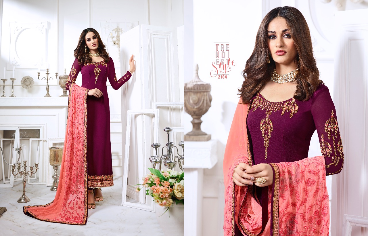 Nysa Vol 12 Wholesale Georgette Embroidered Party Wear Suits Supplier Surat