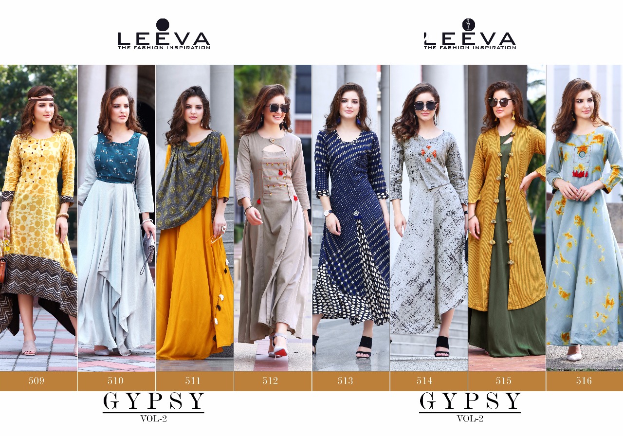 Leeva Gypsy Vol 2 Wholesale Designer Stylist Kurtis Supplier Surat