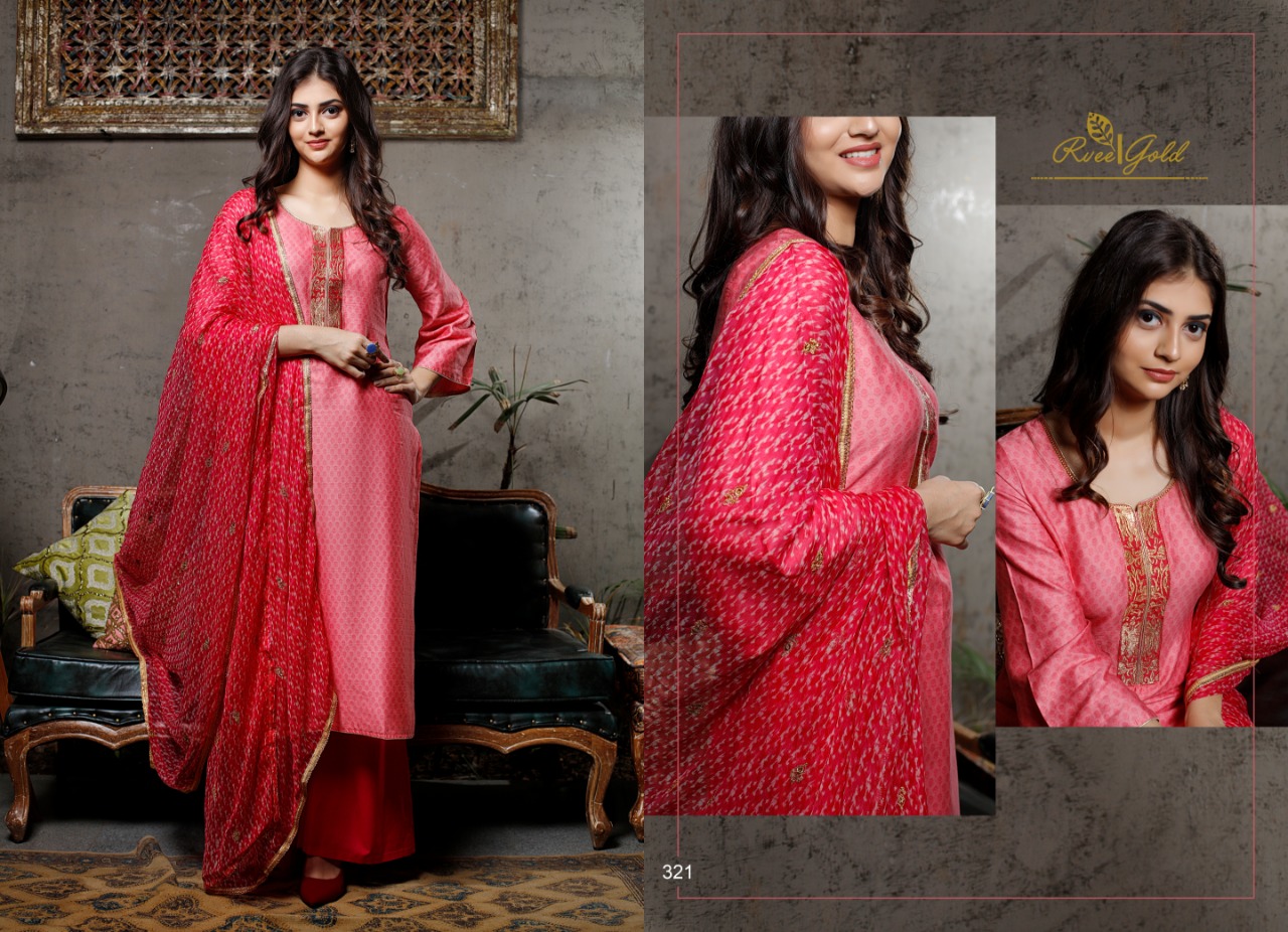 Rvee Gold Presents Festive Crush Jam Satin Fancy Punjabi Dress Material Supplier Surat