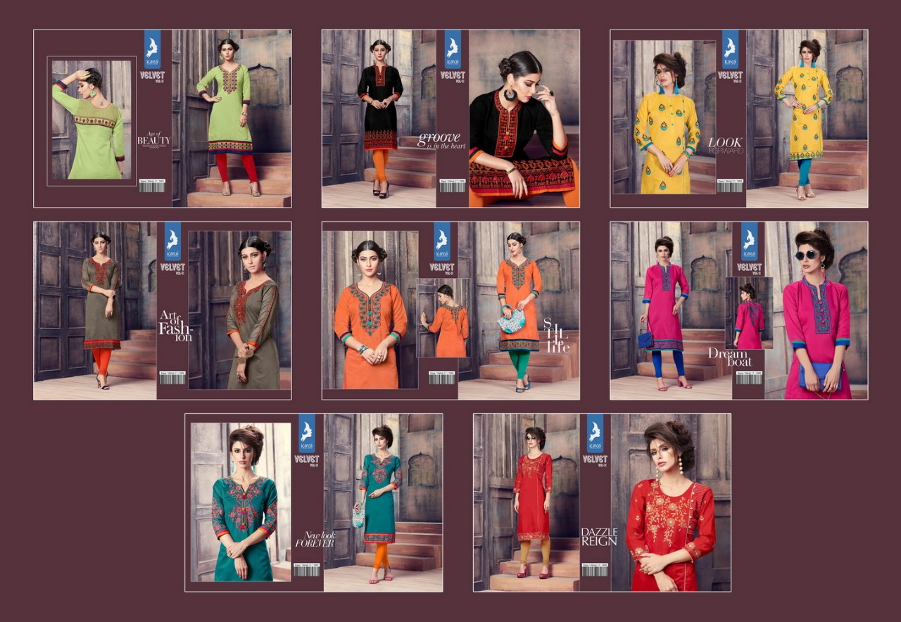 Kaya Launch Velvet Vol 11 Stylist Kora Silk Kurtis Wholesale Supplier Surat