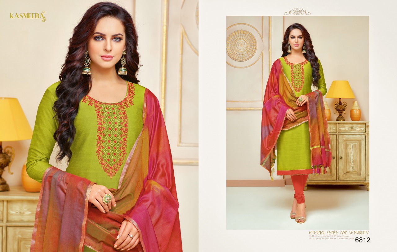 Raasleela 3 By Kasmeera Cotton Punjabi Dress Material Banarasi Dupatta Distributor Rates From Surat