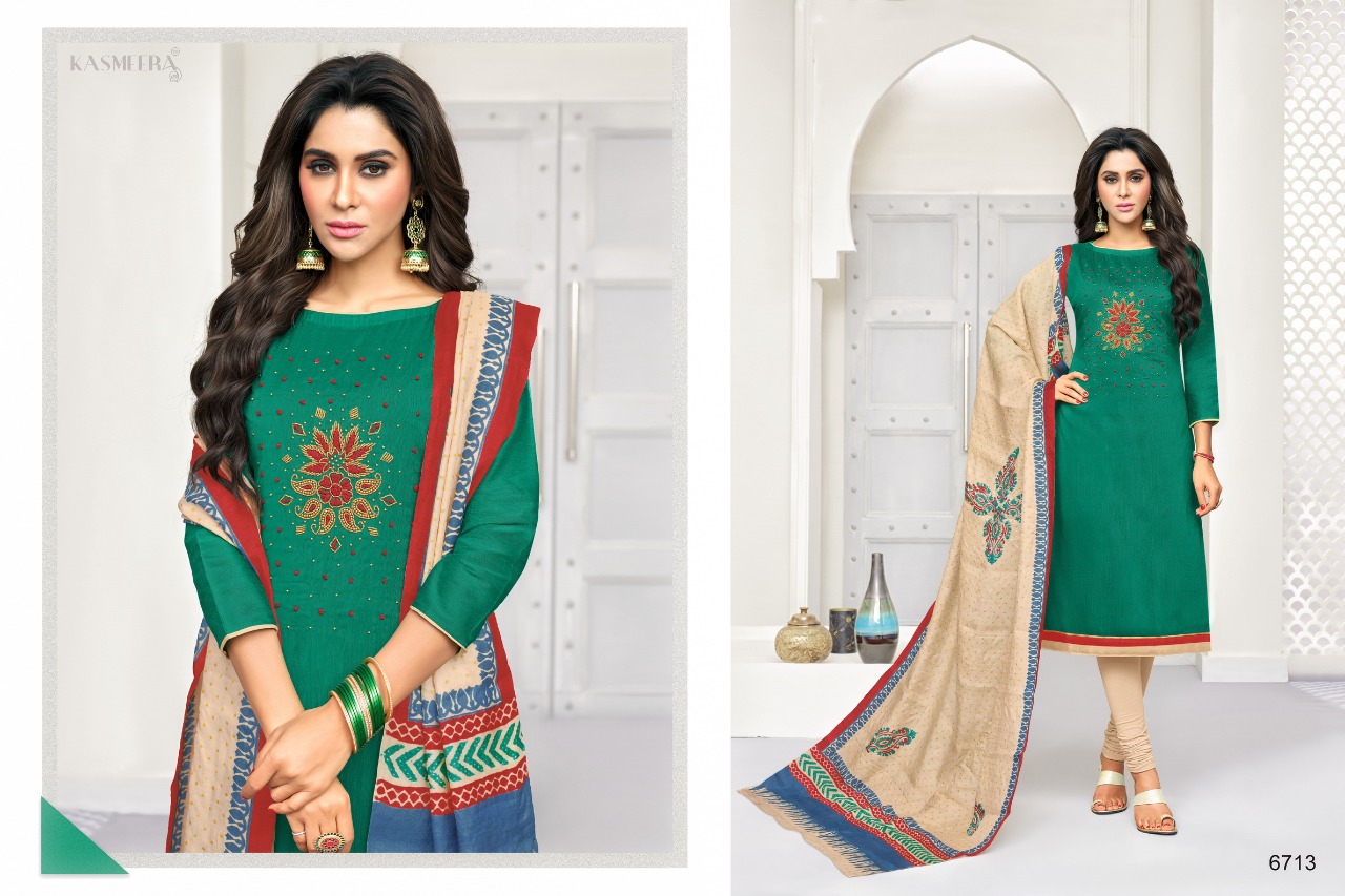 Kasmeera Launch Kritika Catalog Wholesale Cotton Punjabi Unstitched Dress Material Supplier Surat