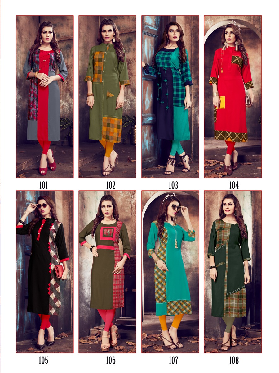 Buy Online Suvesh Niyati Catalog Wholesale Rayon Designer Kurtis