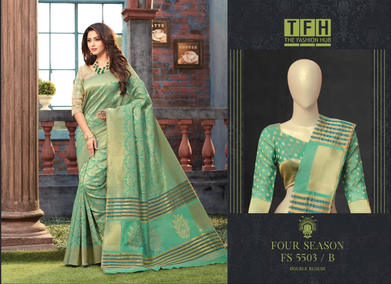Tfh Launching Four Seasons Issue 5 Cotton Silk Designer Sarees Wholesale