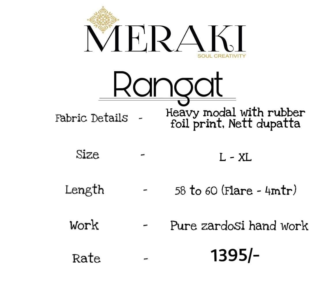 Meraki Presents Rangat Catalog Wholesale Designer Party Wear Gown Collection