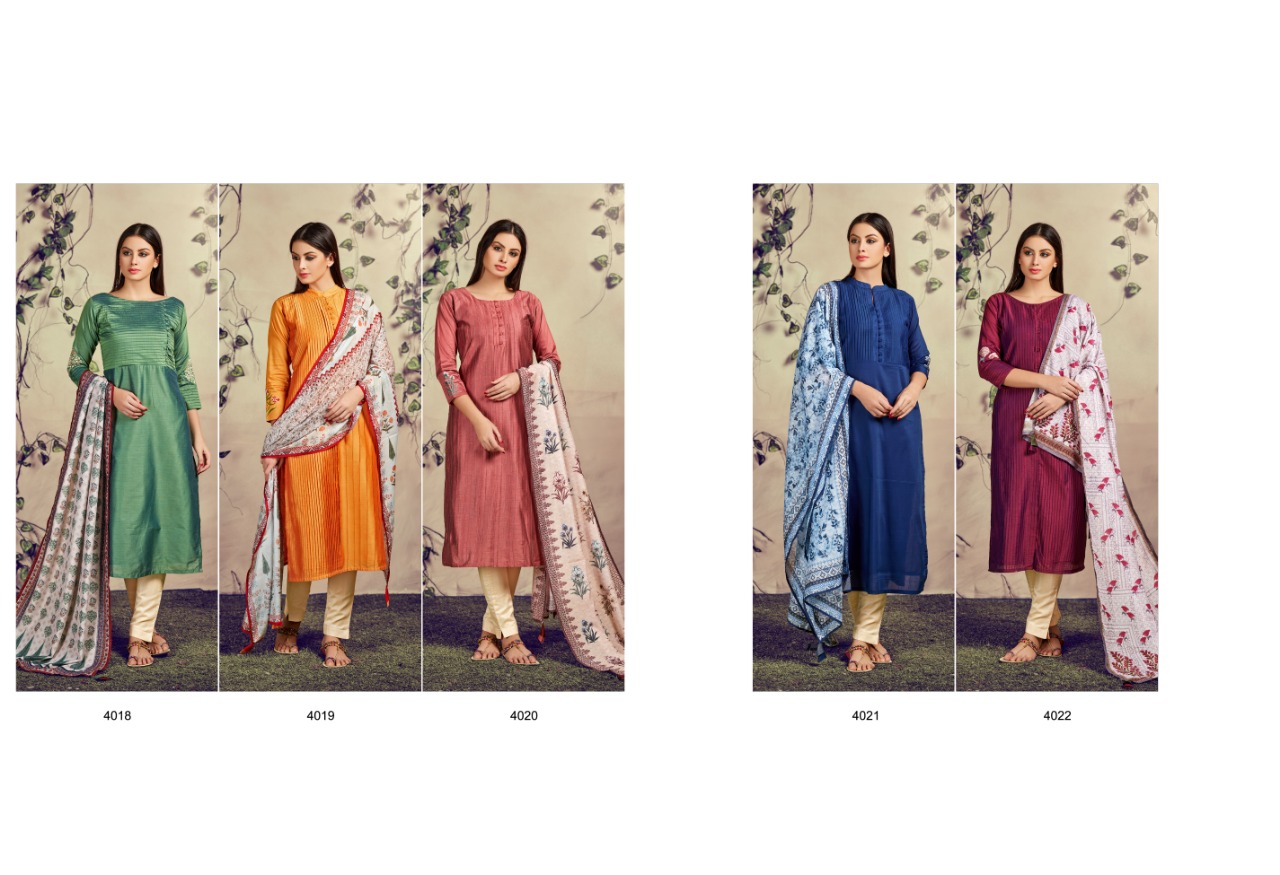 Mrigya Varnika Silk Fabrics Kurtis With Dupatta Set Wholesale Rate Seller