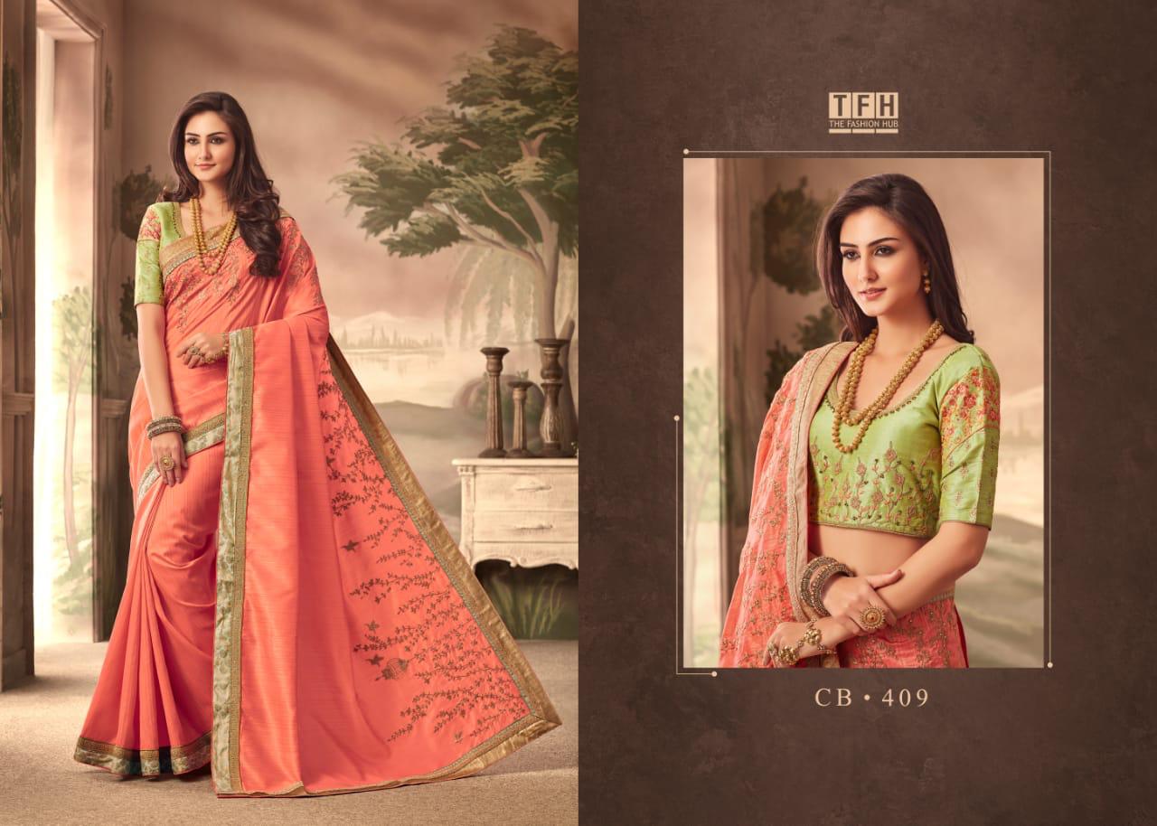 Tfh Presents Celebrity Issue 4 Wholesale Silks Party Wear Embroidered Sarees Collection