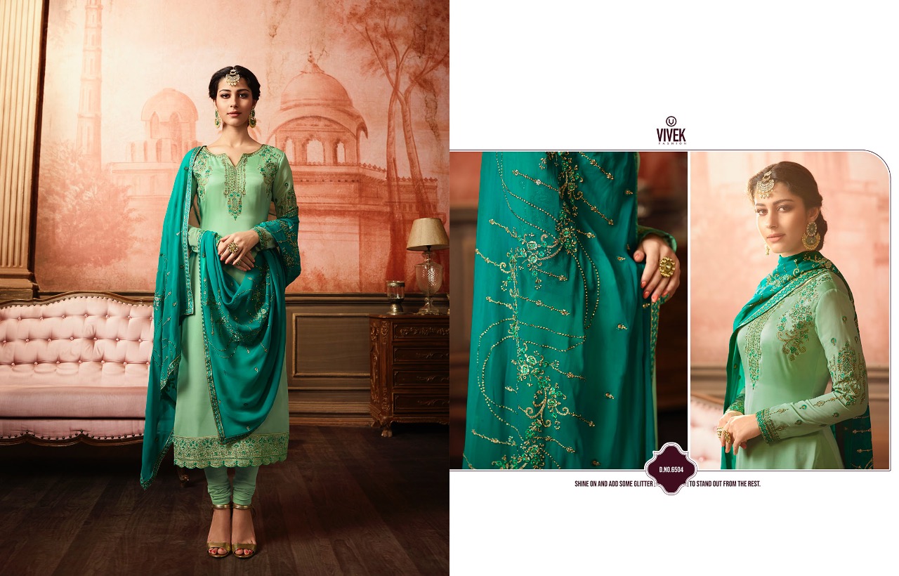 Vivek Presents Ameen Catalog Satin Georgette Heavy Embroiderd Festive Collection Wholesale Rate