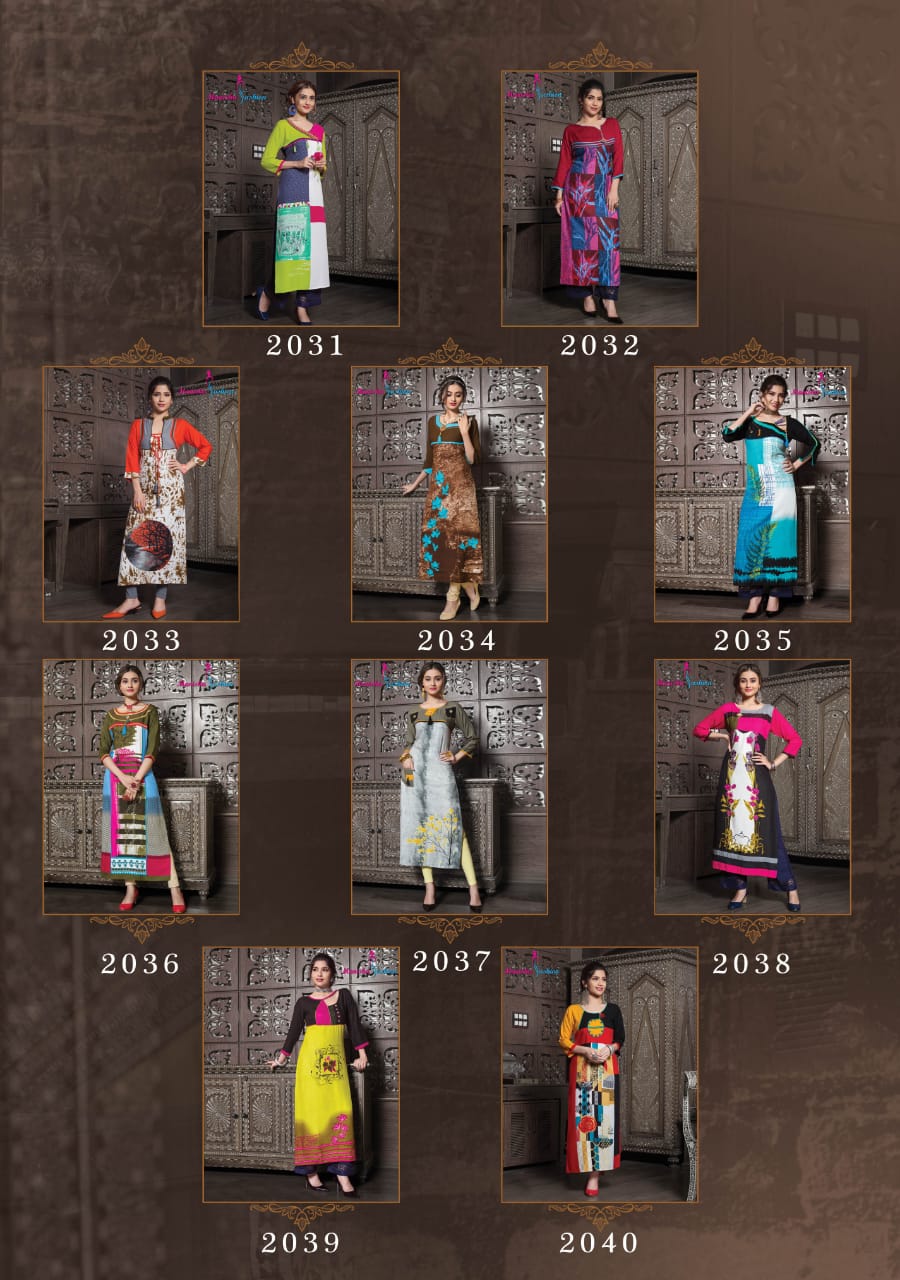Manisha Fashion Melody Vol 2 Rayon Desinger Kurtis Wholesale Rate