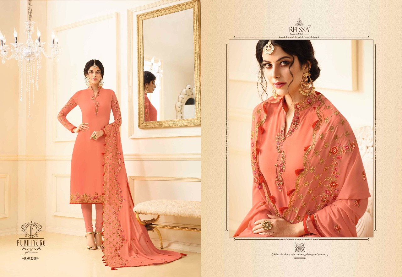 Relssa Fabrics Presents Mable Catalog Wholesale Georgette Embroidered Work Festive Collection