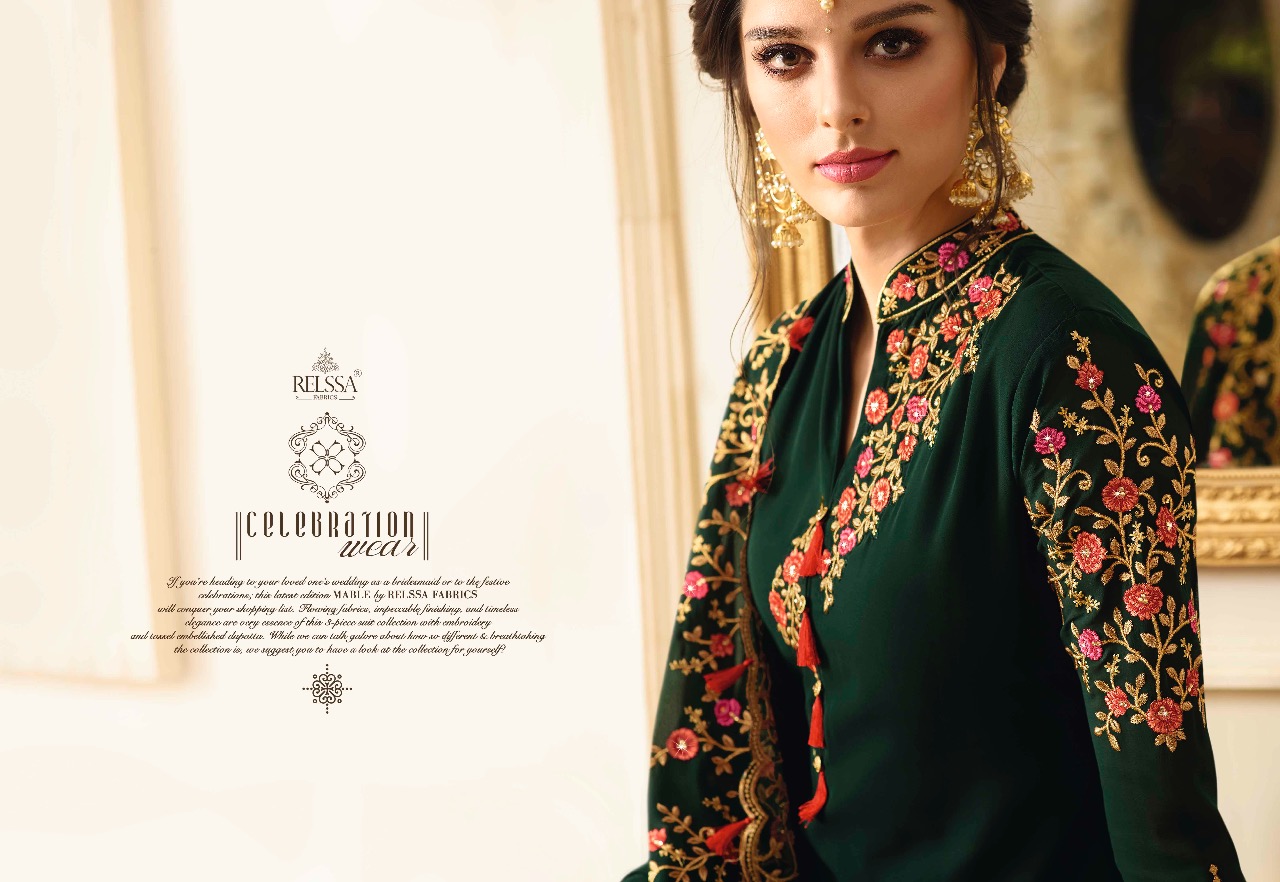Relssa Fabrics Presents Mable Catalog Wholesale Georgette Embroidered Work Festive Collection