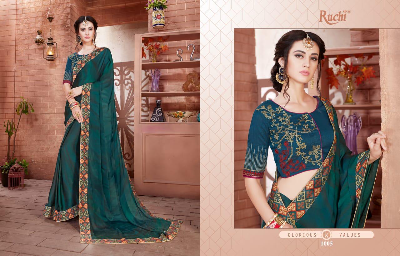 Ruchi Launch Monalisa Catalog Silk Georgette Designer Embroidered Sarees