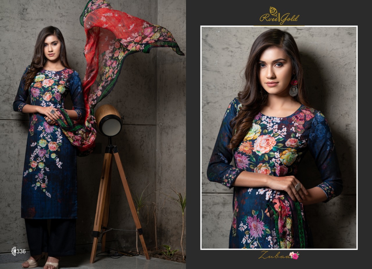 Rvee Gold Launch Zubaa Catalog Pure Pashmina Digital Prints With Embroidery Punjabi Suits Collection
