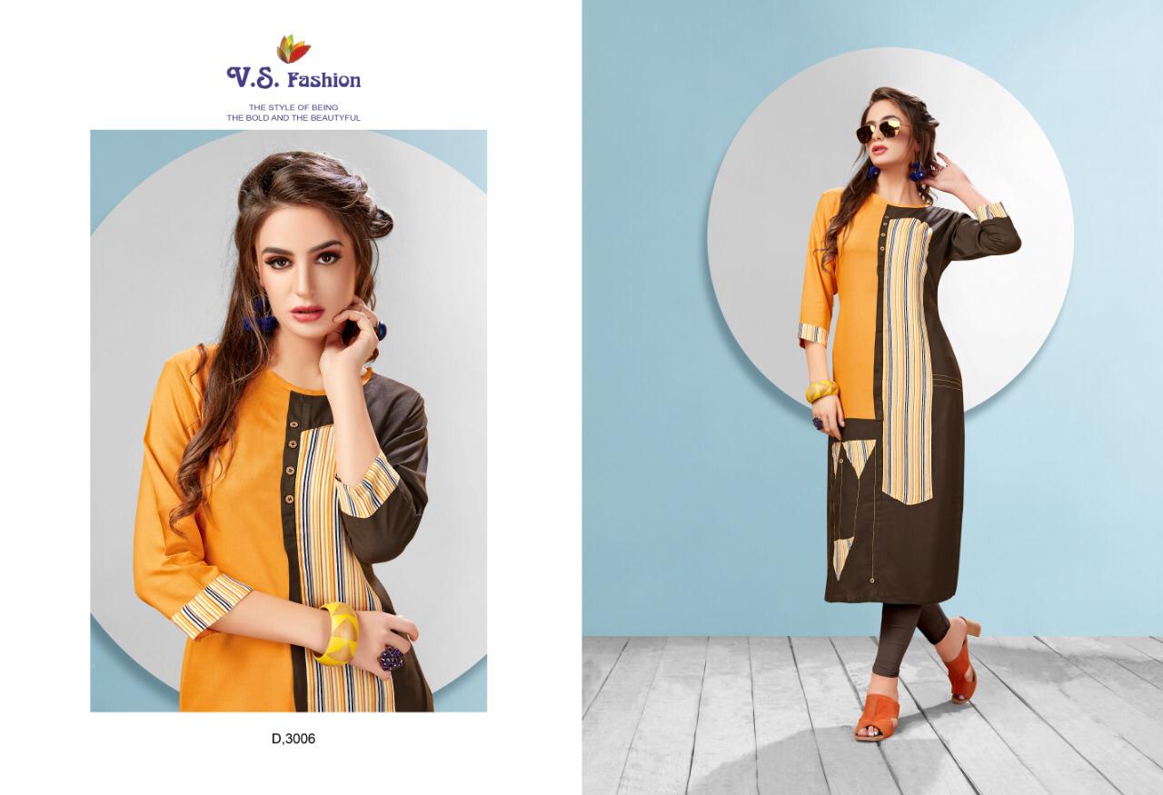 V S Fashion Presents Sally Vol 1 Rayon Designer Kurtis Wholesale Rate Surat