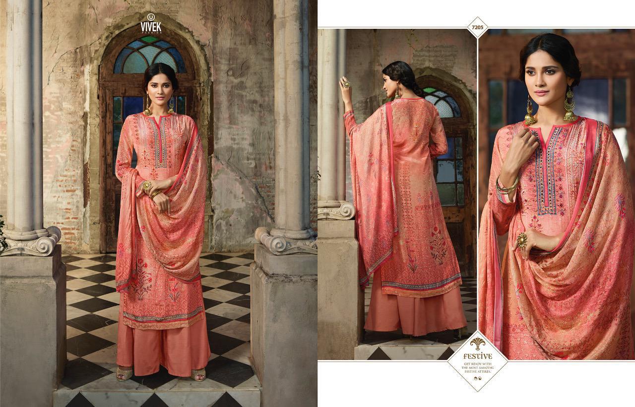 Vivek Fashion Presents Glamour Queen Vol 2 Wholesale Natural Crape Embroidered Suits