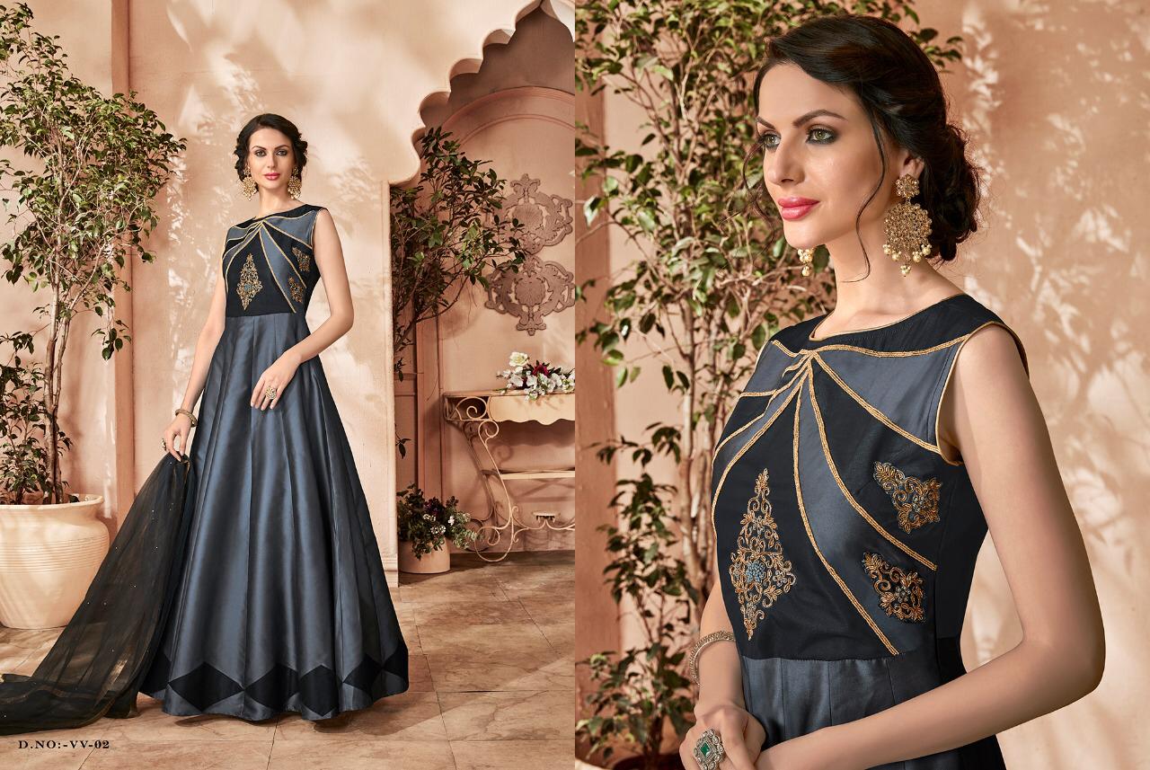 Vivaah Stf Catalog Exclusive Range Of Designer Silk Gown Collection Wholesale Rate