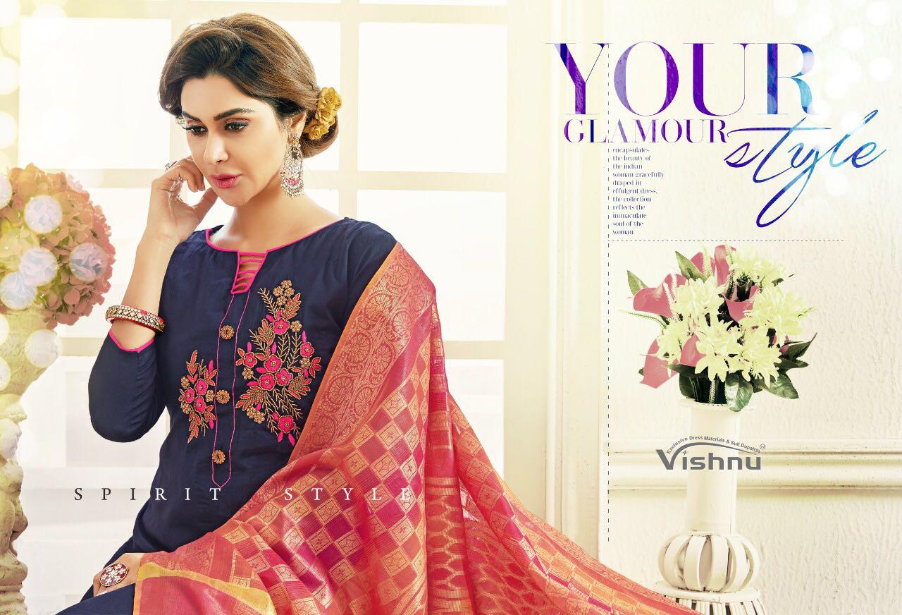 Vishnu Chahat Softy Silk With Hand Work Punjabi Suits Collection