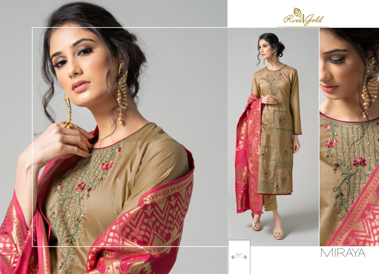 Rvee Gold Miraya Catalog Wholesale Party Wear Suits Collection