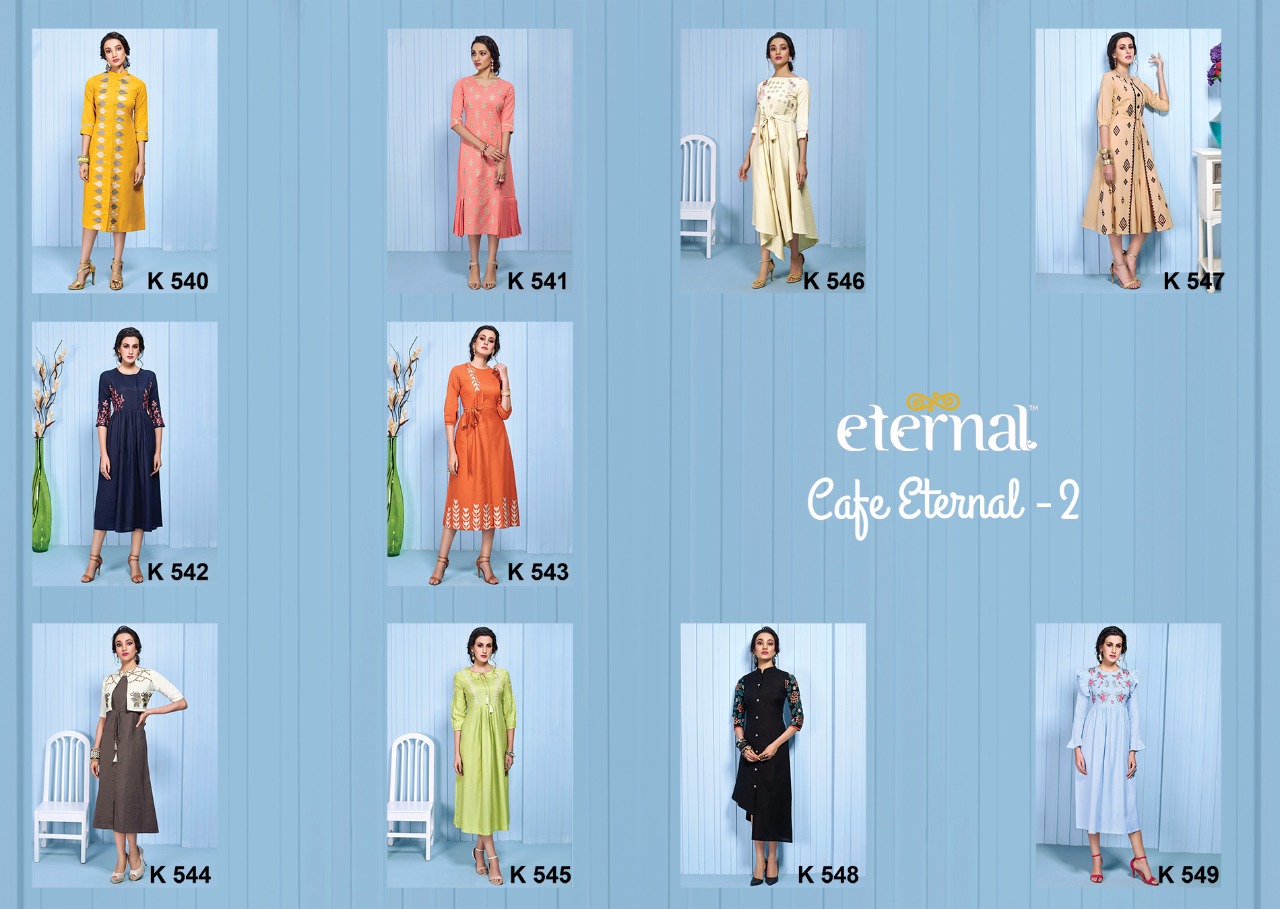 Eternal Presents Cafe Eternal Vol 2 Wholesale Pure Cotton Linen Flex Kurtis Collection Cheapest Rate Supplier