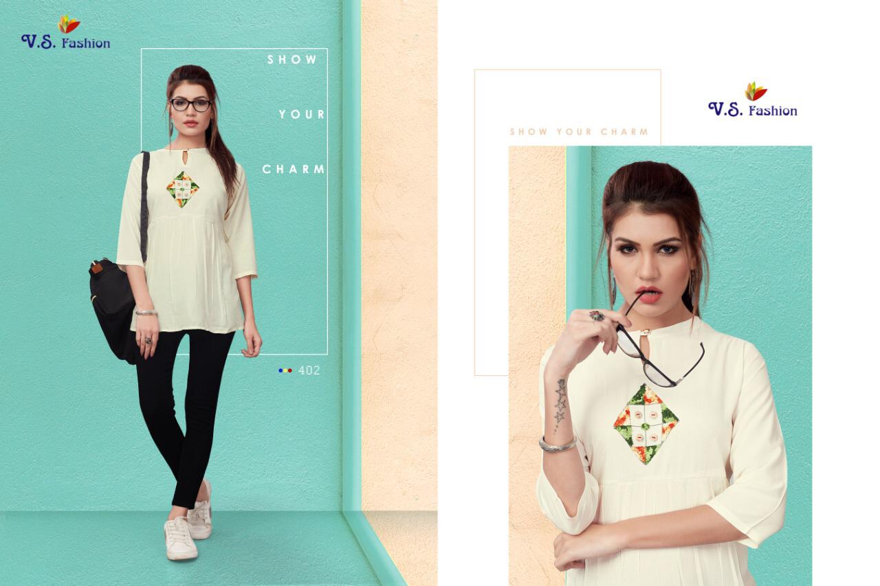 Vs Fashion Top Look Vol 1 Rayon Short Top Kurtis Collection Wholesale Rate