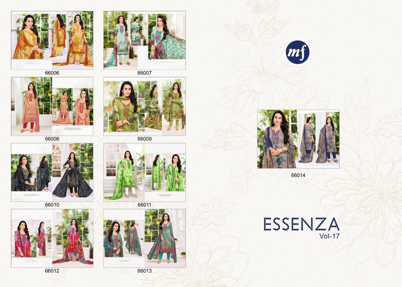 Mf Essenza Vol 17 Jam Satin With Self Embroidery Suits Collection Wholesale