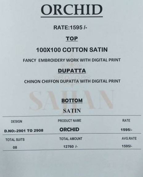 Relssa Fabrics Presents Orchid Pure Cotton Satin Punjabi Suits Dealer