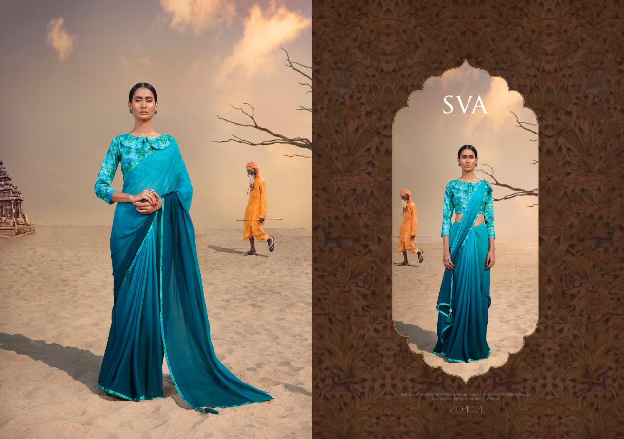 Sva Presents Gitanjali Pure Chiffon Digital Prints Fancy Sarees Collection Surat At Wholesale Rate