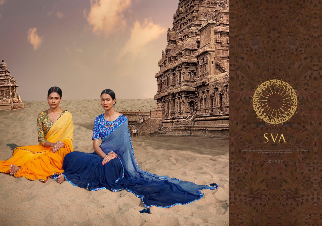 Sva Presents Gitanjali Pure Chiffon Digital Prints Fancy Sarees Collection Surat At Wholesale Rate