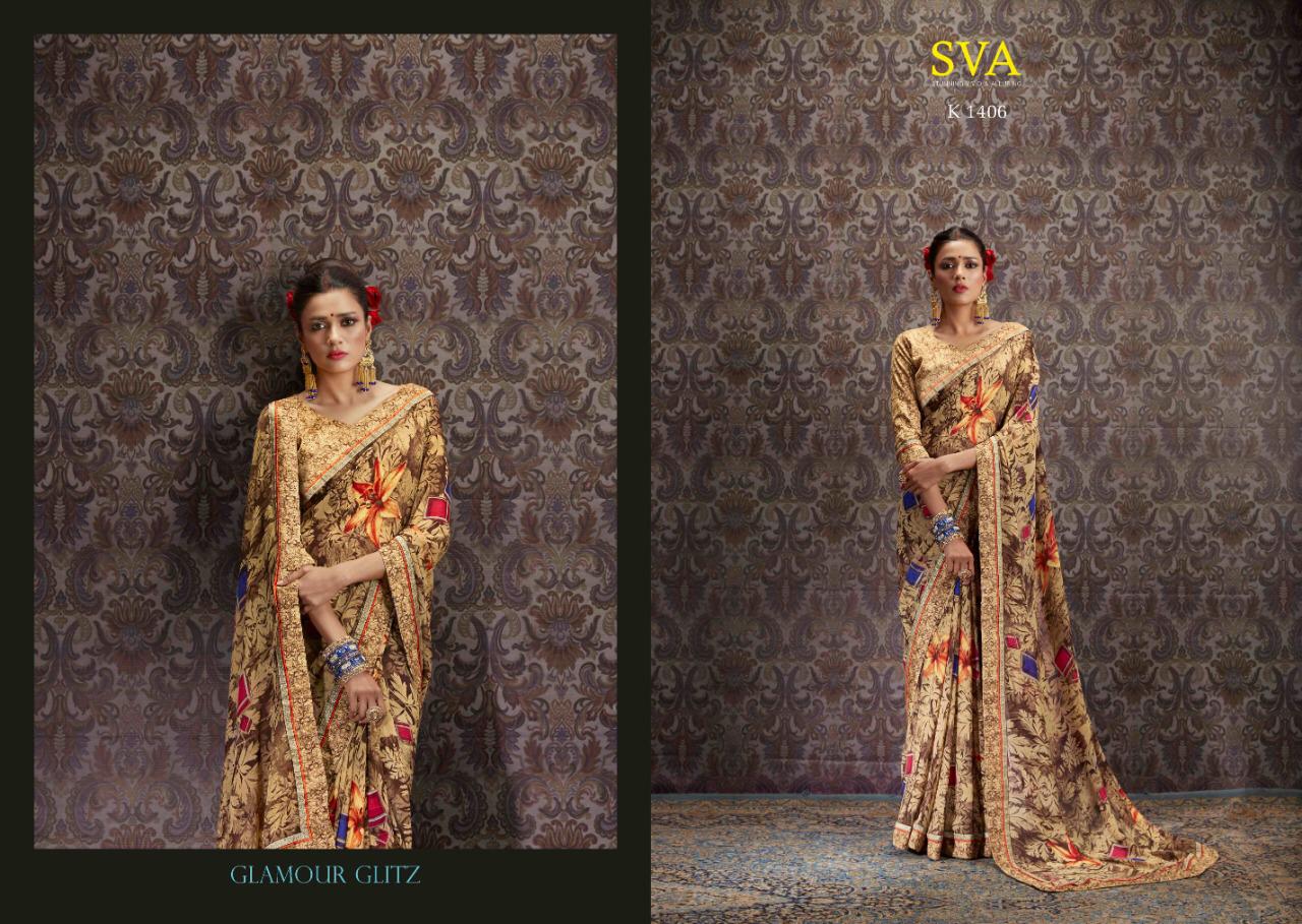 Sva Presents Sonlee Catalog Chiffon Digital Prints Designer Sarees Surat At Wholesale Rate