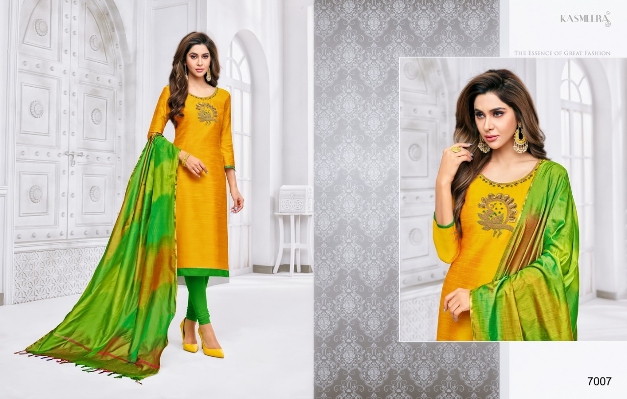 Kasmeera Rasleela Vol 5 Cotton Fancy Khatli Work Traditional Punjabi Dress Material Wholesale Rate
