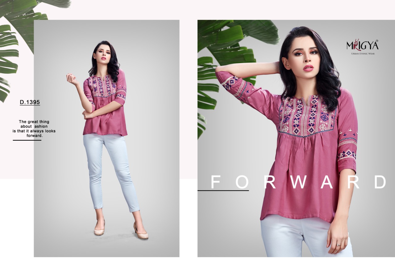 Mrigya Flora Short Tops Embroidery Collection Wholesale Rate