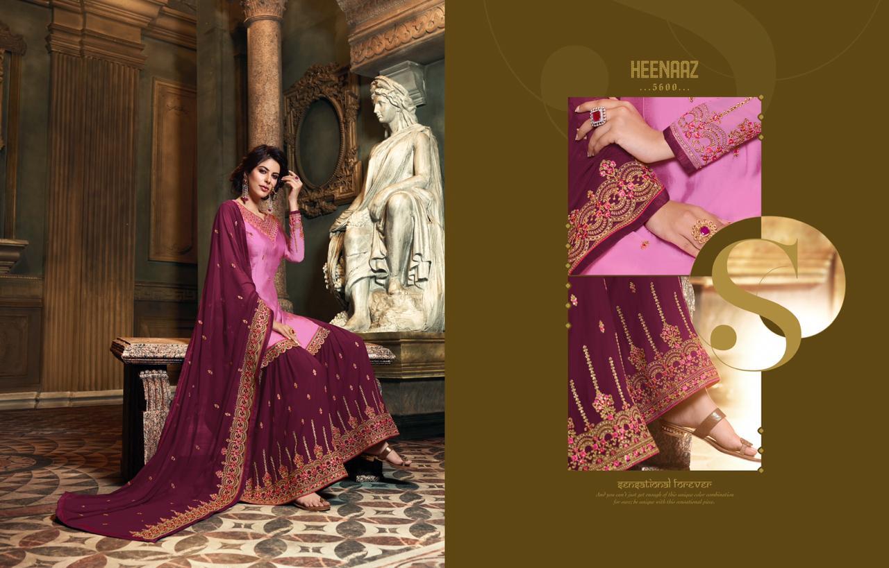 Mf Heenaz Vol 56 Georgette Exclusive Heavy Embroidery Sharara Suits Online Supplier
