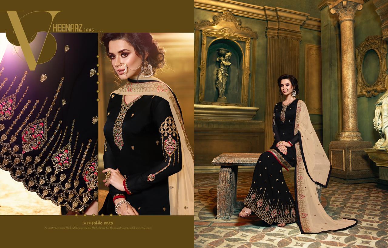 Mf Heenaz Vol 56 Georgette Exclusive Heavy Embroidery Sharara Suits Online Supplier