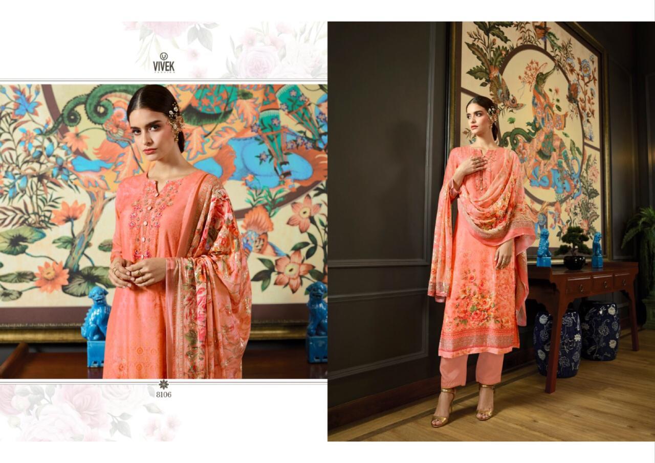 Vivek Parina Vol 2 Cotton Satin Prints With Work Dress Material Collection