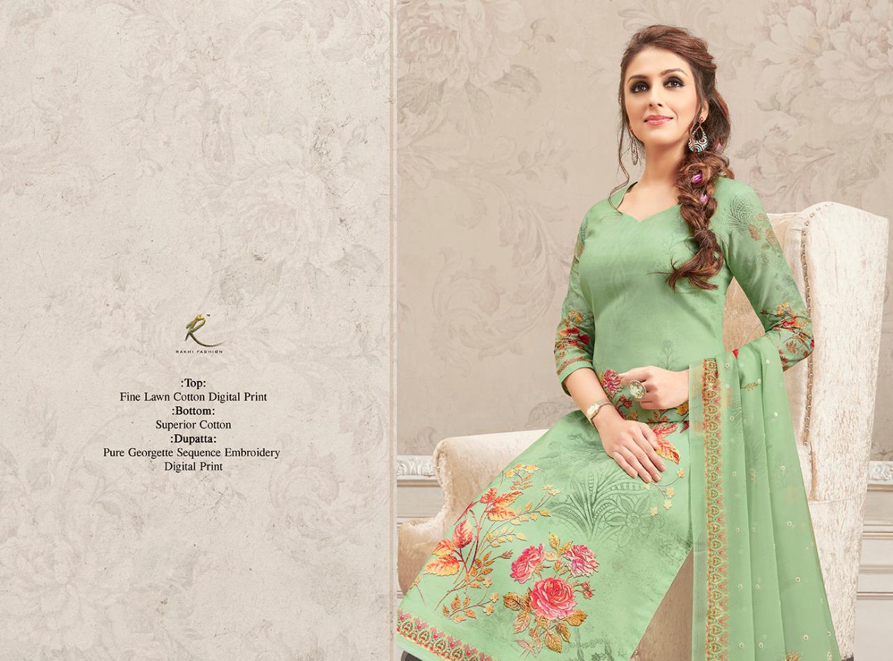 Rakhi Fashion Sizzling Summer Fine Lawn Cotton Fancy Punjabi Dress Material Wholesale Price Dealer Surat