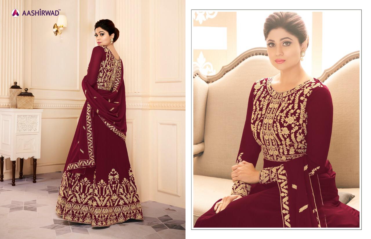 Aashirwad Mor Pankh Real Georgette With Work Exclusive Heavy Designer Shamita Shetty Eid Special Salwar Kameez Catalog Wholesale Dealer Online Price Buy From Surat