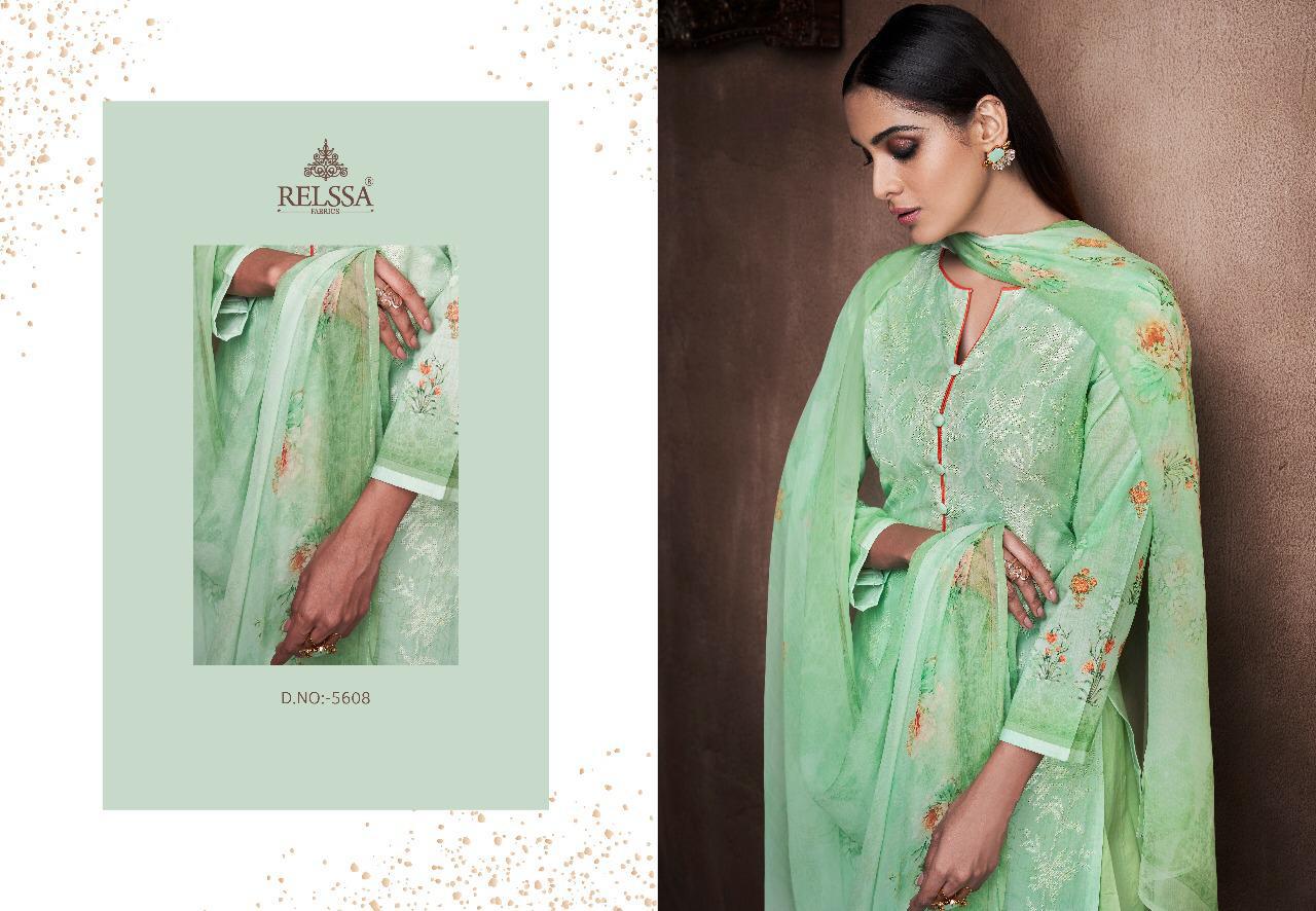 Relssa Fabrics Kusum Pure Loan Cotton Embroidered Work Punjabi Suits Collection Wholesale Rate