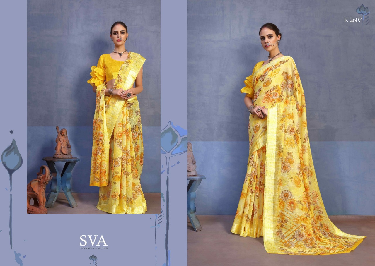 Sva Summer Collection Cotton Fabric Daily Wear Sarees Wholesale Rate From Surat