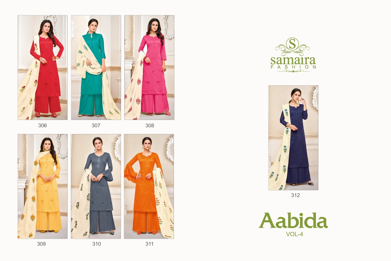 Samaria Aabida Vol 4 Pure Cotton Punjabi Suits Collection Wholesale Rate