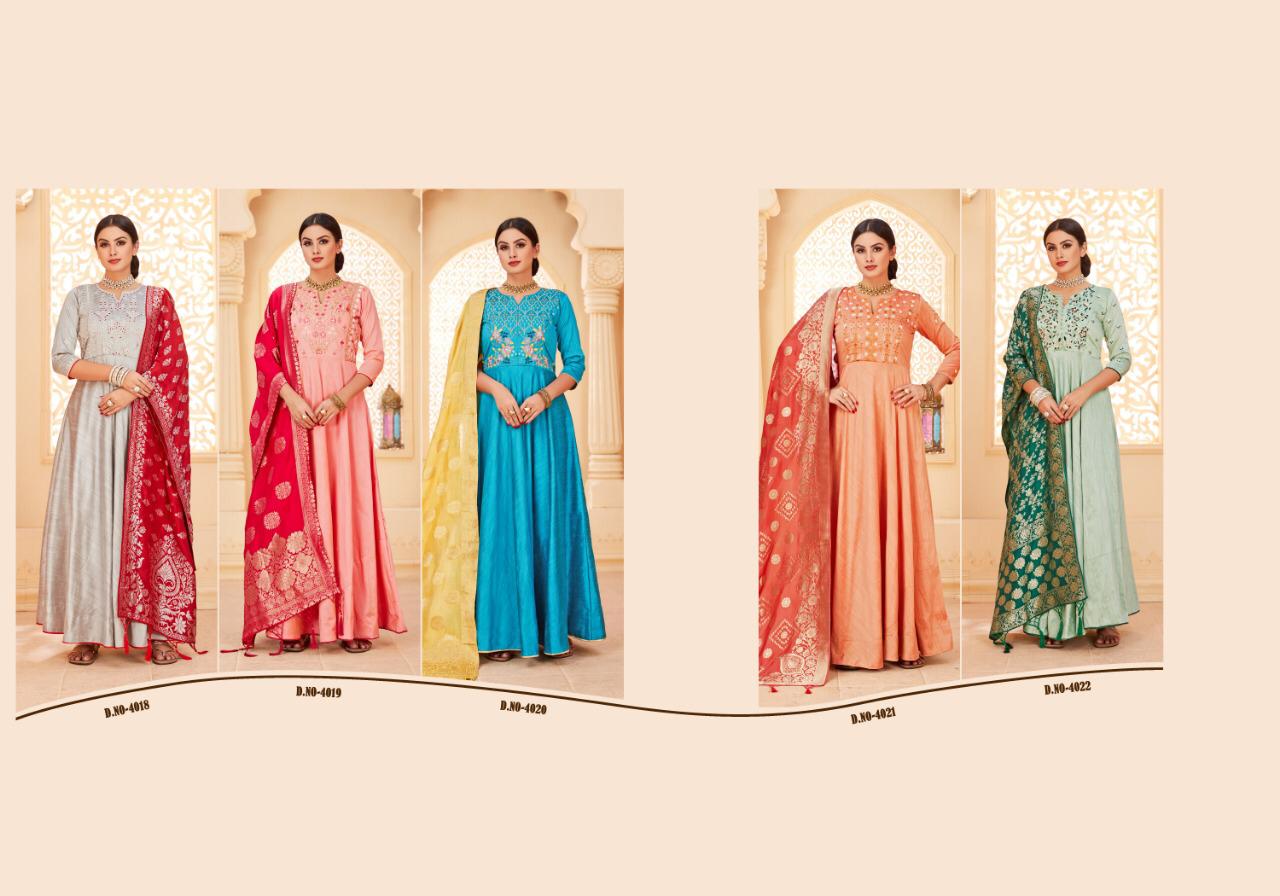 Mrigya Swarna Vol 3 Handloom Long Gown Kurti Pattern With Banarsi Jequard Dupatta Wholesale Manufacturer Online Supplier At Surat