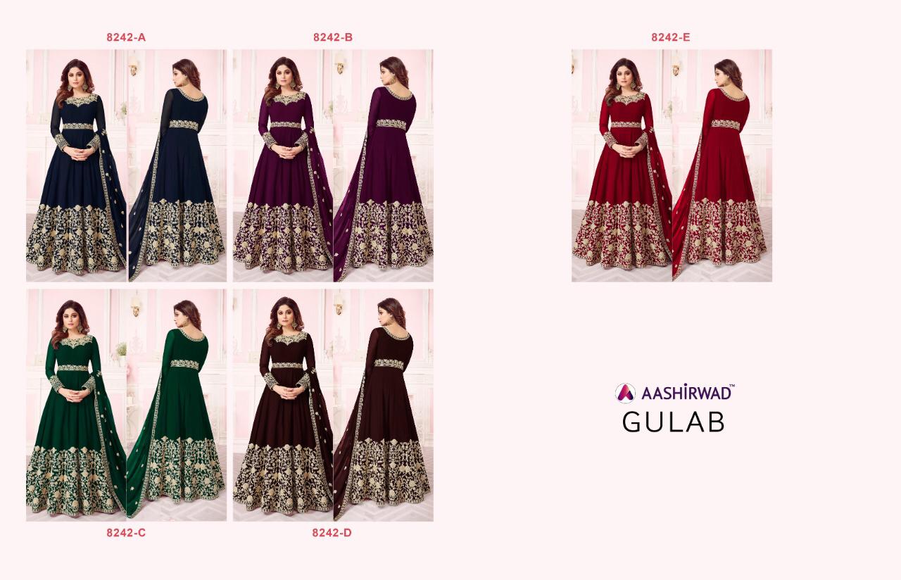 Gulab By Aashirwad Anarkali Ladies Suits Collection Wholesale Rate