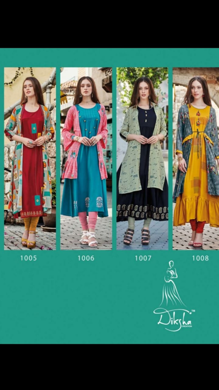 Febrica Vol 1 Diksha Fashion Rayon Fancy Designer Kurtis Collection