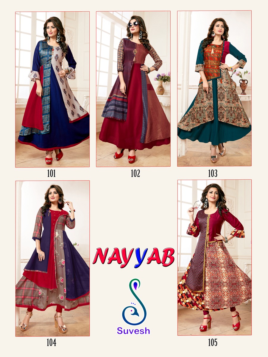 Suvesh Nayyab Designer Kurtis Collection Catalog Wholesale Rate