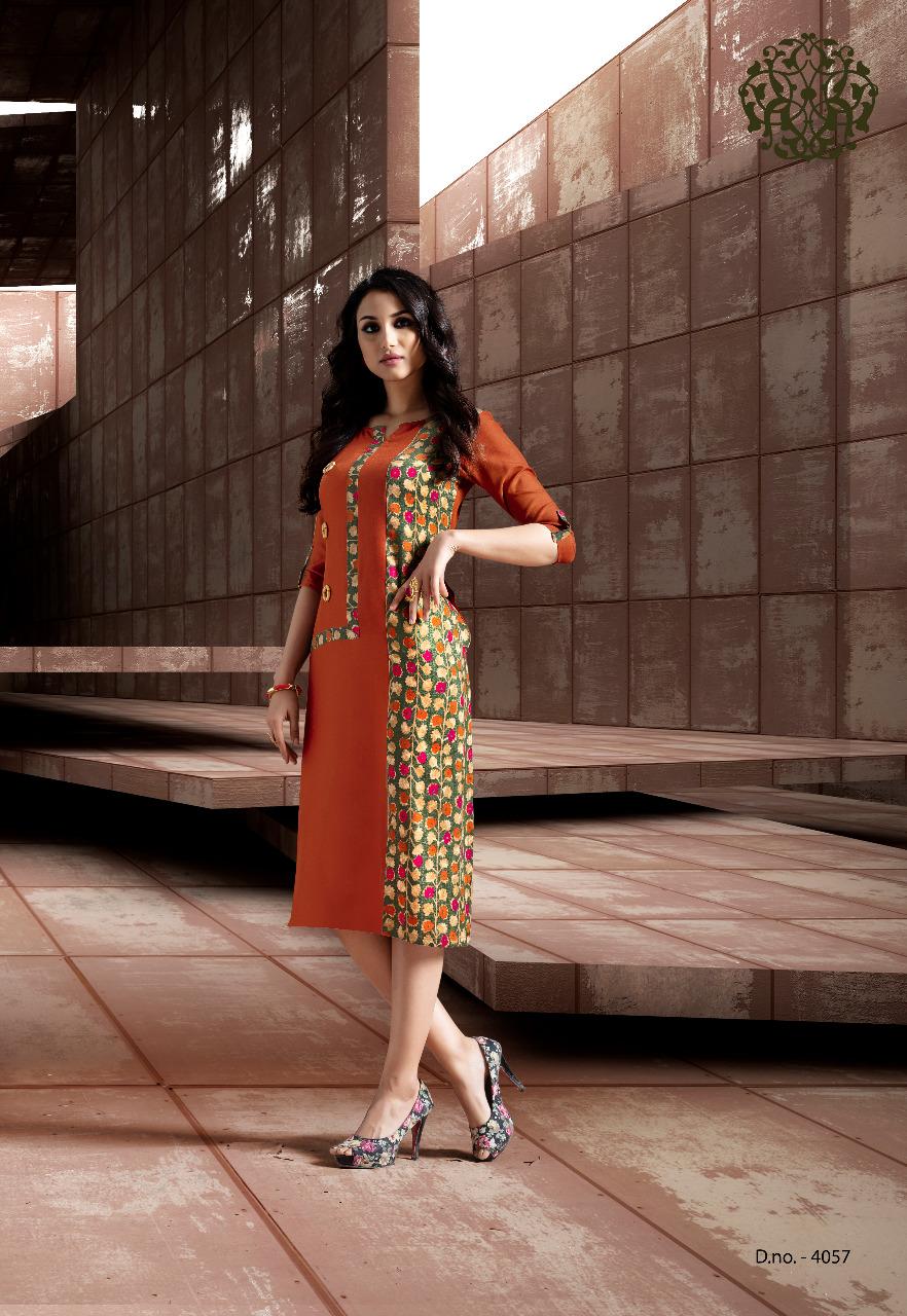 Krishriya Instyle Vol 4 Rayon Designer Wear Kurtis Collection Wholesale Rate