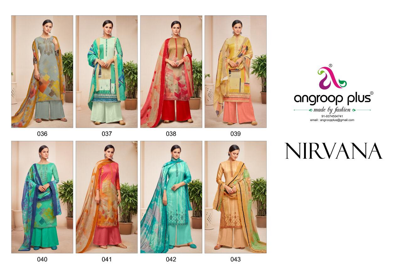 Nirvana Angroop Plus Pure Cotton Embroidery Suits Wholesale Rate