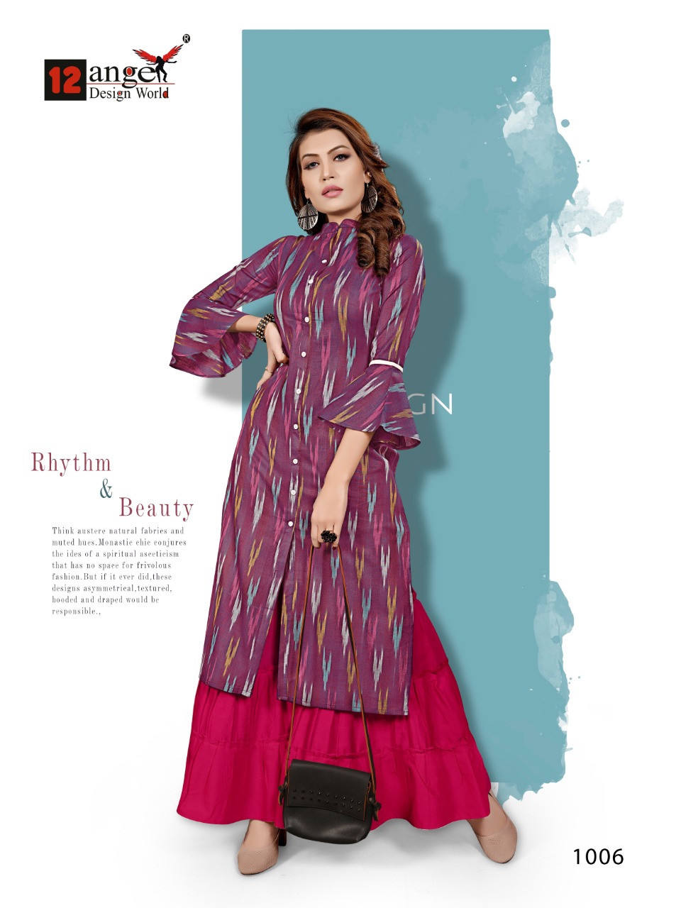 12th Angel Festival Ekkat Printed Kurti With Sharara Stiched Pattern Catalog Wholesale Manufacturer Online Shopping Buy From Surat