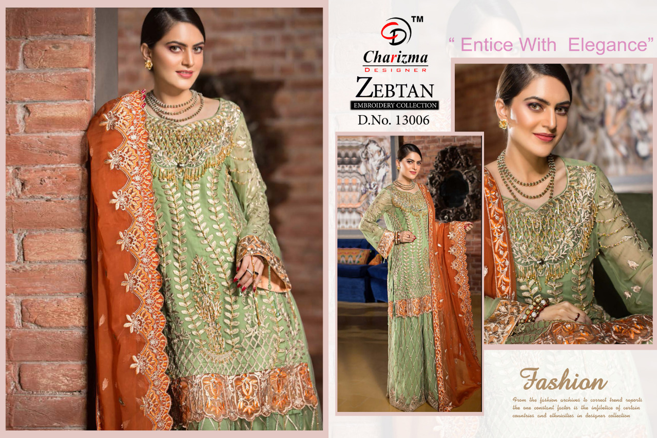 Charizma Zebtan Embroidered Heavy Georgette Pakistani Salwar Suit Wholesale Supplier Online Shopping In Surat