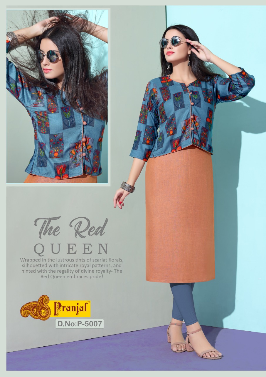 Passion Vol 5 Present Pranjal Reyon Slub Palin Kurti With Printed Koti Pattern Wholesale Supplier Online Shopping In Surat