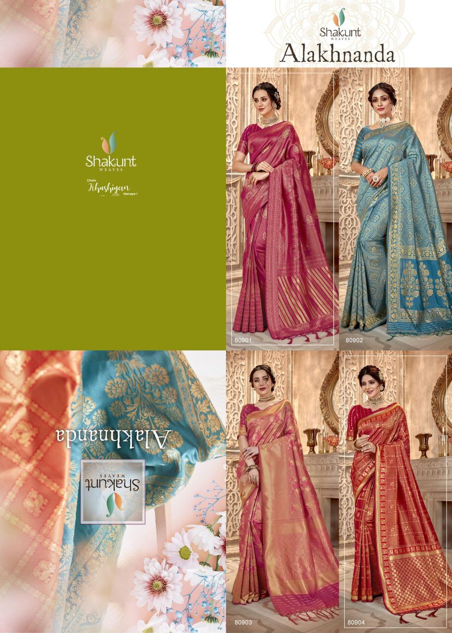 Shakunt Alakananda Series 80901 To 80904  Weaving Silk Rich Pallu Concept Sarees Collection Wholesale Supplier Online Dealer At Surat