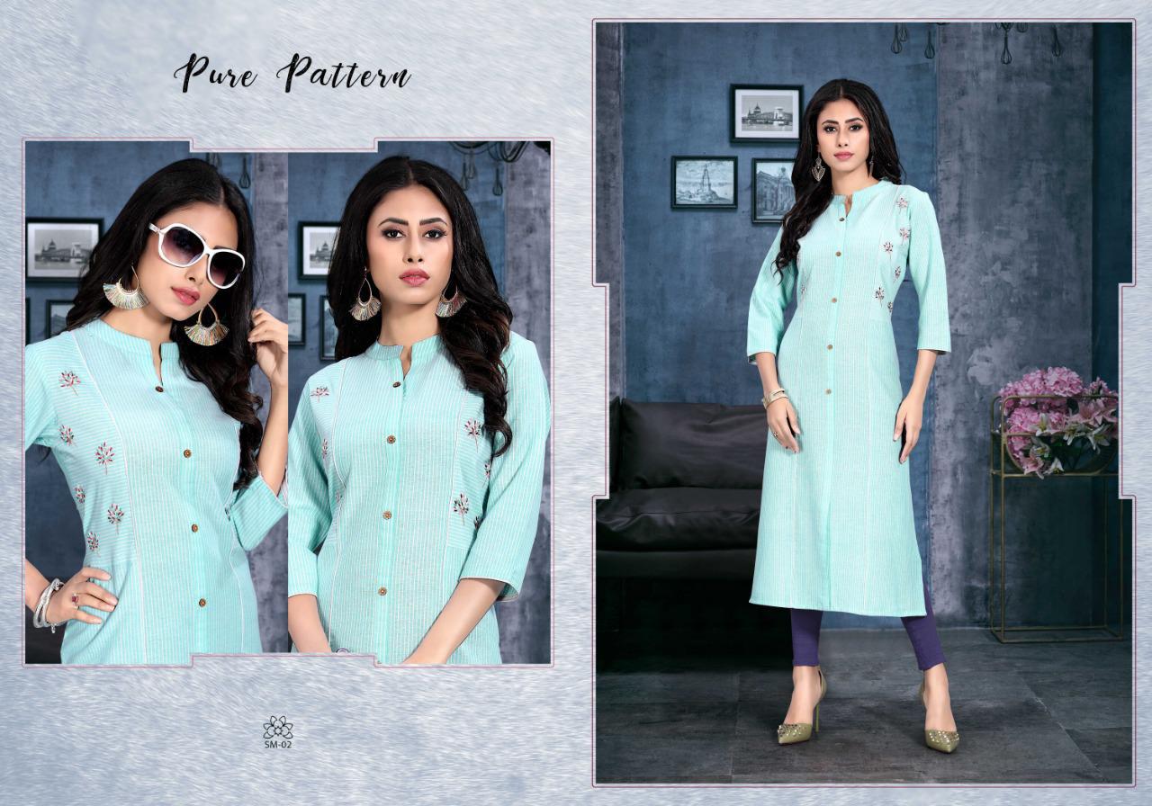 Stf By Style Mantra Pure Cotton Straight Embroidered Kurti Collection Wholesale Supplier Online Shopping In Surat